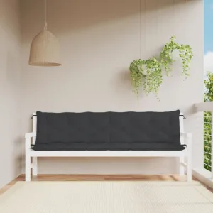 Podušky na záhradnú lavicu 2ks 200cm Dekorhome Černá