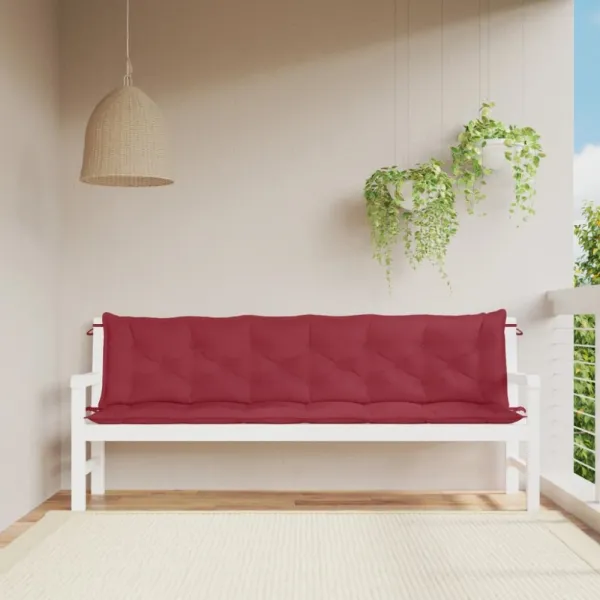 Podušky na záhradnú lavicu 2ks 200cm Dekorhome Černá