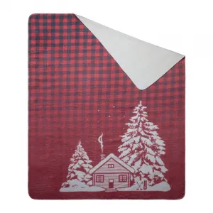 ArtFir Vianočná deka RUDOLF 02 | červená/biela 200 x 220 cm