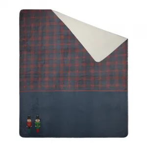 ArtFir Vianočná deka PETER 02 | tmavomodrá/bordová 200 x 220 cm
