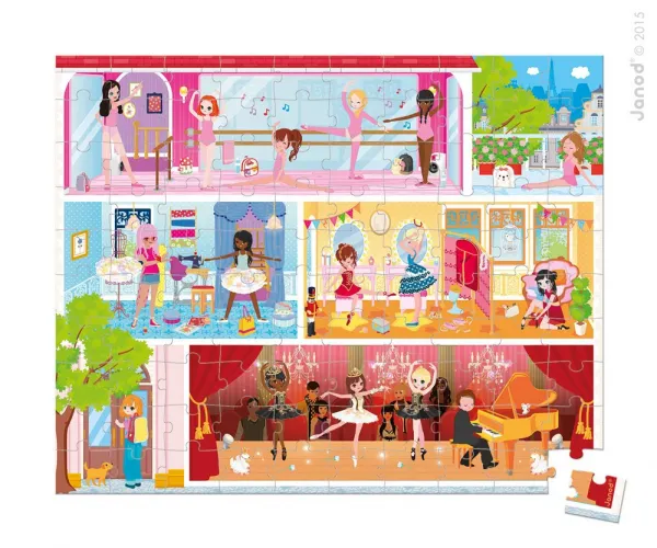 Puzzle Škola baletu v kufríku - 100 dielov