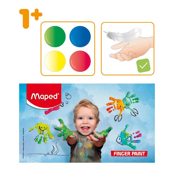 Prstové farby Maped Color´s Peps- 4 x 80 ml