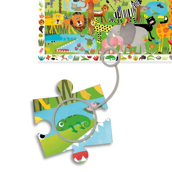 Vyhľadávacie puzzle s plagátom – Jungle – 35 ks