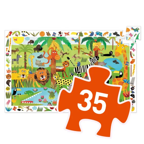 Vyhľadávacie puzzle s plagátom – Jungle – 35 ks