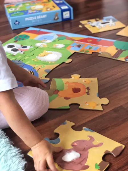 Djeco Puzzle hmatové Farma 20 dielikov