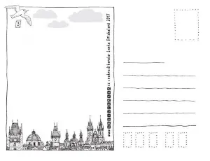Skladacie pohľadnice- panoráma Prahy