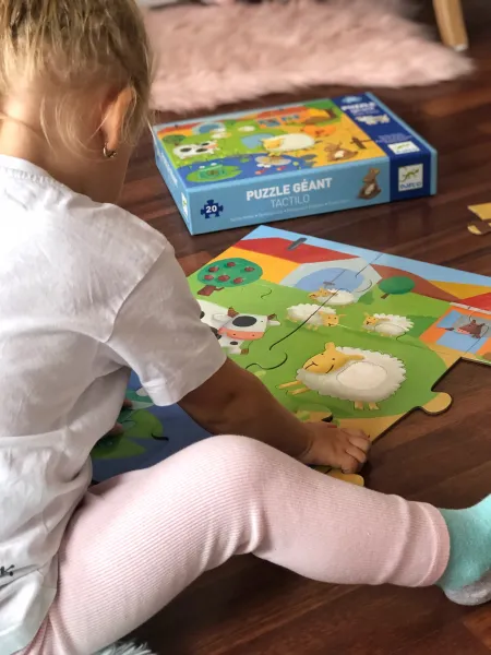 Djeco Puzzle hmatové Farma 20 dielikov
