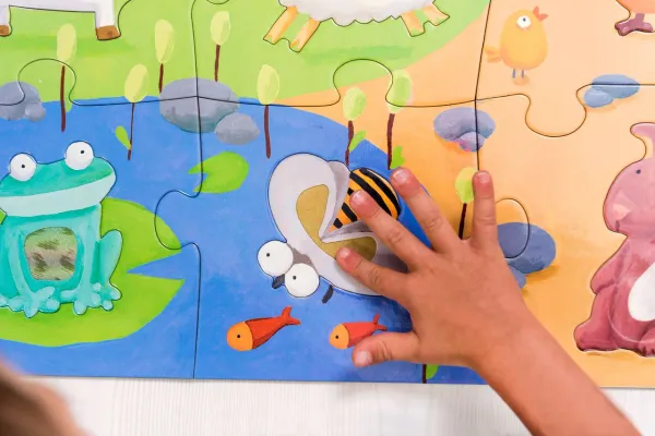 Djeco Puzzle hmatové Farma 20 dielikov