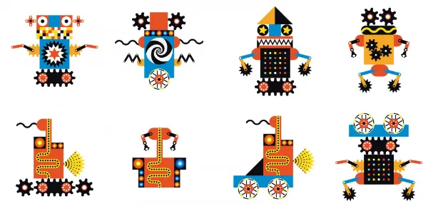 Djeco Puzzle kinoptik Roboti 60 dielikov