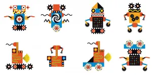 Djeco Puzzle kinoptik Roboti 60 dielikov