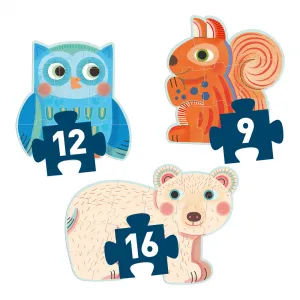 Prvé puzzle – V lese – 9, 12, 16 ks