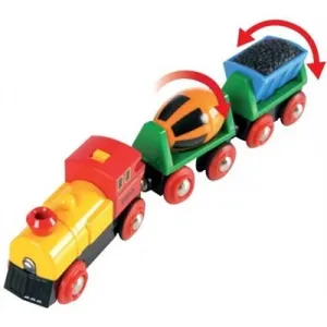 Brio - Elektrická mašinka s vagónikmi a svetlami