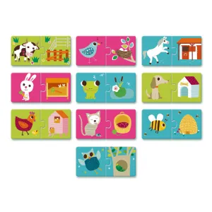 Puzzle Duo – Kde zvieratká bývajú (brlôžteky)