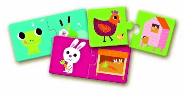 Puzzle Duo – Kde zvieratká bývajú (brlôžteky)