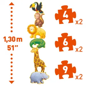 Súprava 6 puzzle pre najmenších Opičiak a jeho kamaráti