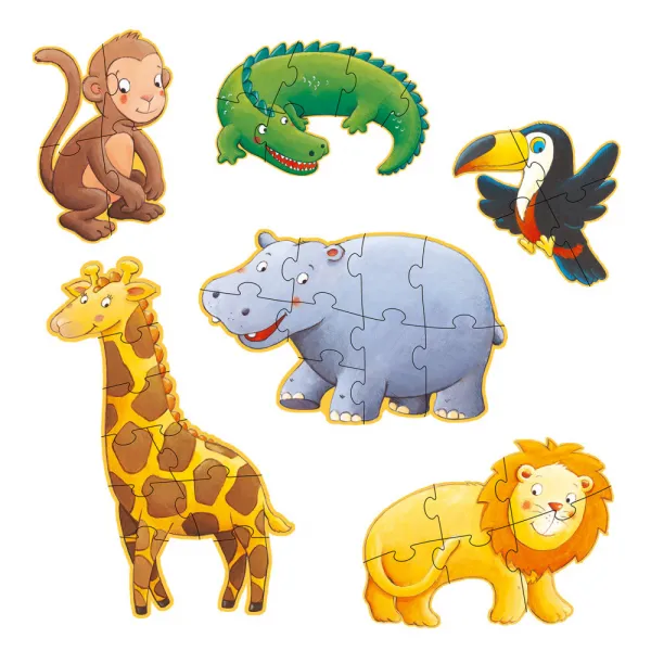 Súprava 6 puzzle pre najmenších Opičiak a jeho kamaráti