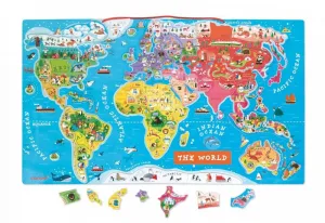 Magnetická mapa sveta - puzzle 92 magnetov - anglická verzia