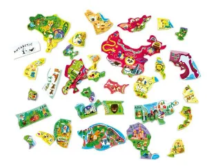 Magnetická mapa sveta - puzzle 92 magnetov - anglická verzia