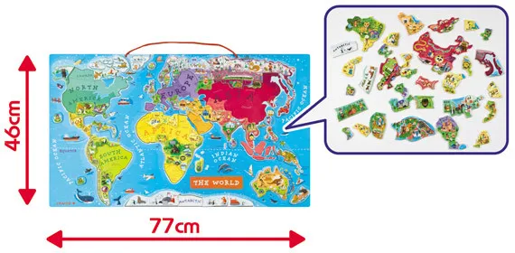 Magnetická mapa sveta - puzzle 92 magnetov - anglická verzia