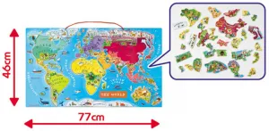 Magnetická mapa sveta - puzzle 92 magnetov - anglická verzia