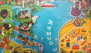Magnetická mapa sveta - puzzle 92 magnetov - anglická verzia