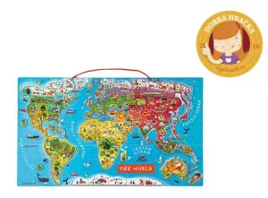 Magnetická mapa sveta - puzzle 92 magnetov - anglická verzia