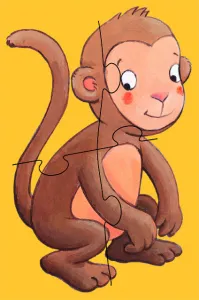 Súprava 6 puzzle pre najmenších Opičiak a jeho kamaráti