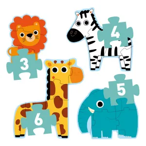 Súprava 4 puzzlí – Žirafa a spol.