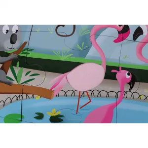 Puzzle dotykové Deň v zoologickej záhrade - s textúrou 20 dielov