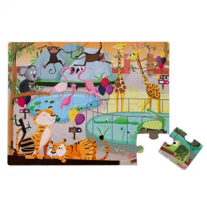 Puzzle dotykové Deň v zoologickej záhrade - s textúrou 20 dielov