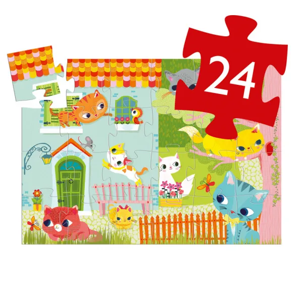Puzzle – Hravé mačičky – 24 dielikov