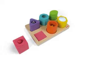 Janod Wood Shapes and Sound aktivity vkladačka 12 m+ 6 ks