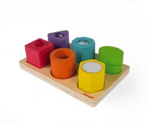 Janod Wood Shapes and Sound aktivity vkladačka 12 m+ 6 ks