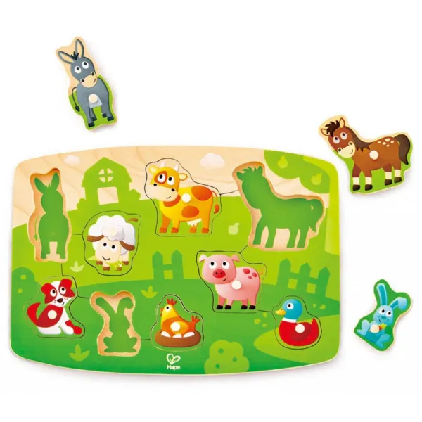 Vkladacie puzzle na doske – Farmári