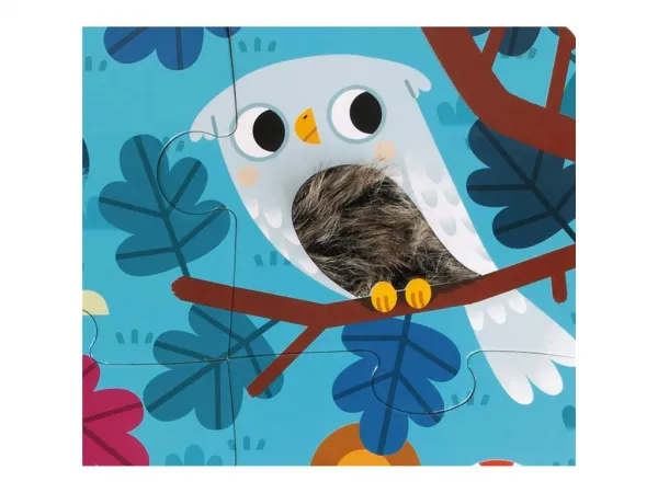 Detské puzzle senzorické Lesné zvieratá - s dotykovými prvkami 20 ks