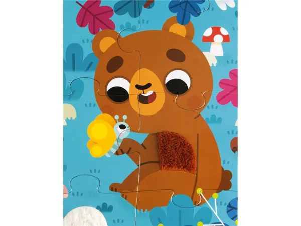 Detské puzzle senzorické Lesné zvieratá - s dotykovými prvkami 20 ks