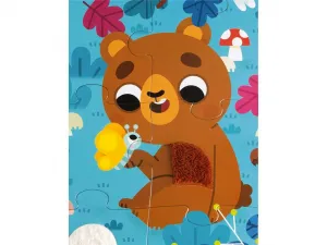 Detské puzzle senzorické Lesné zvieratá - s dotykovými prvkami 20 ks