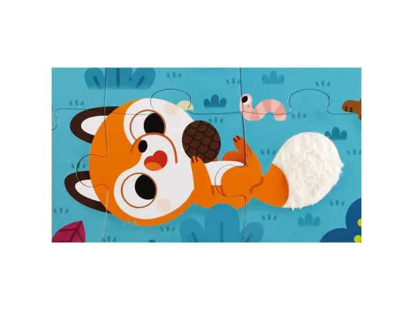 Detské puzzle senzorické Lesné zvieratá - s dotykovými prvkami 20 ks