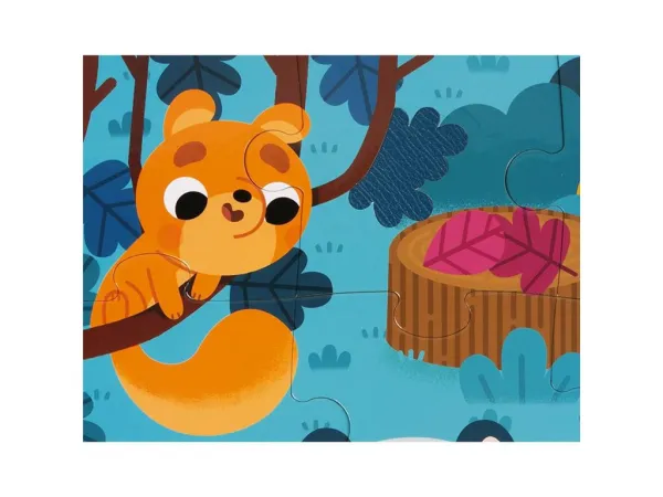 Detské puzzle senzorické Lesné zvieratá - s dotykovými prvkami 20 ks