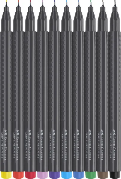 Linery Faber-Castell GRIP, 0.4mm - 10 farieb
