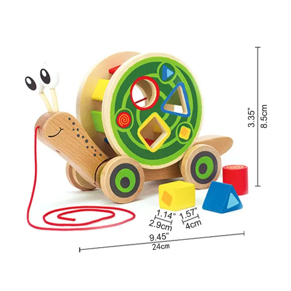 Ťahačka slimák s vkladacími geometrickými tvarmi