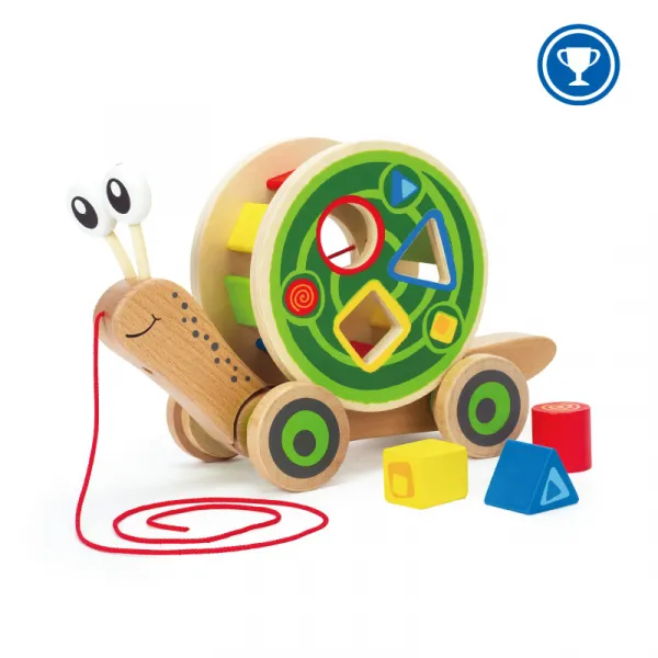 Ťahačka slimák s vkladacími geometrickými tvarmi