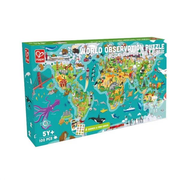 Detské puzzle – Mapa sveta 2 v 1