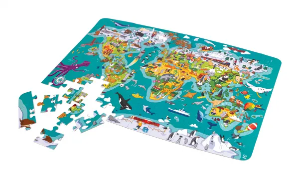 Detské puzzle – Mapa sveta 2 v 1