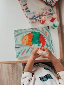 Výtvarná hra Chameleón – umývateľné prstové farby