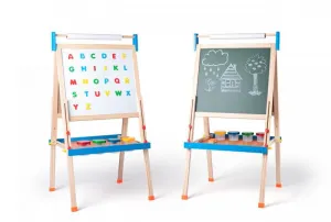 Tabuľa "ABC" s písmenami, s rolkou papiera a téglikmi