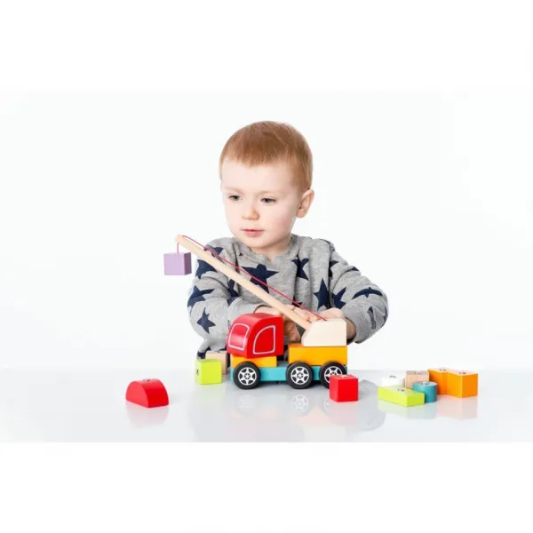 Cubik Autožeriav s magnetom drevená skladačka