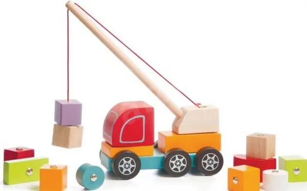 Cubik Autožeriav s magnetom drevená skladačka