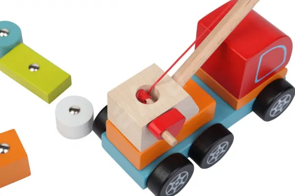 Cubik Autožeriav s magnetom drevená skladačka