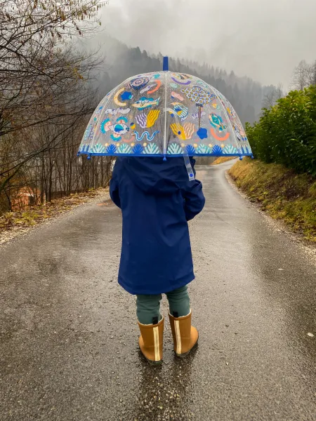 Detský dáždnik s magickou farbou - ryby